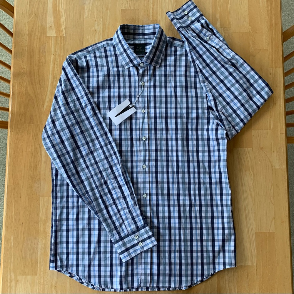 Kent and Curwen XL Plaid Tab Collar Shirt NWT